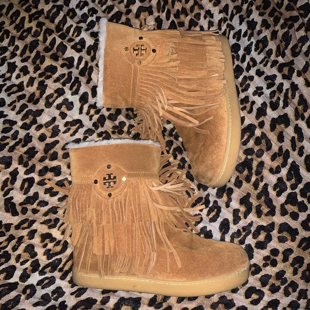 tory burch fringe suede boots